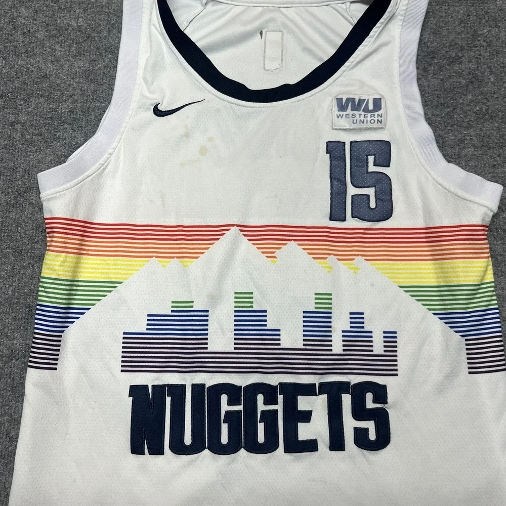Denver Nuggets Jersey Mens 44 White NBA Nikola Jokic 15 Nike City Edition